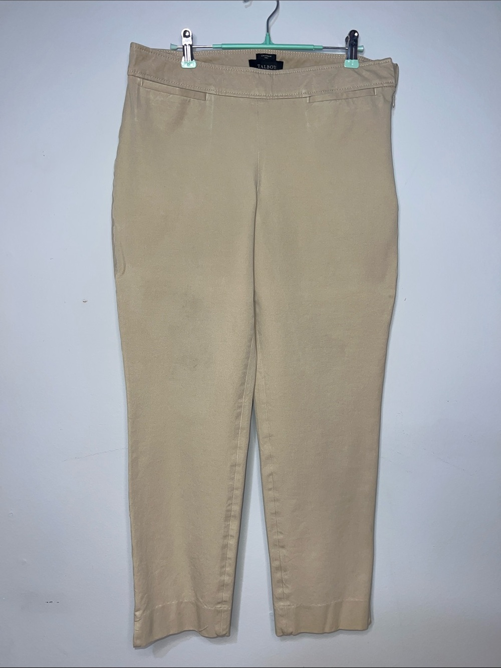 Talbots Chatham Curvy Light Beige Slim Straight Pants